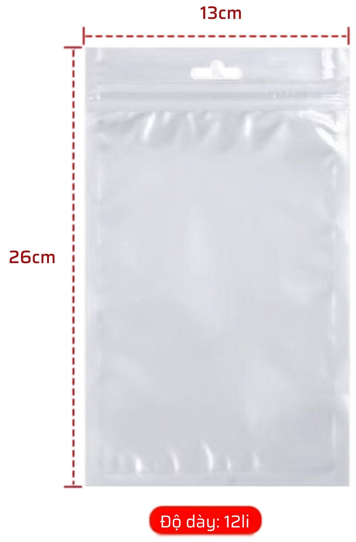 Túi Zip Ngọc Trai 13x26cm