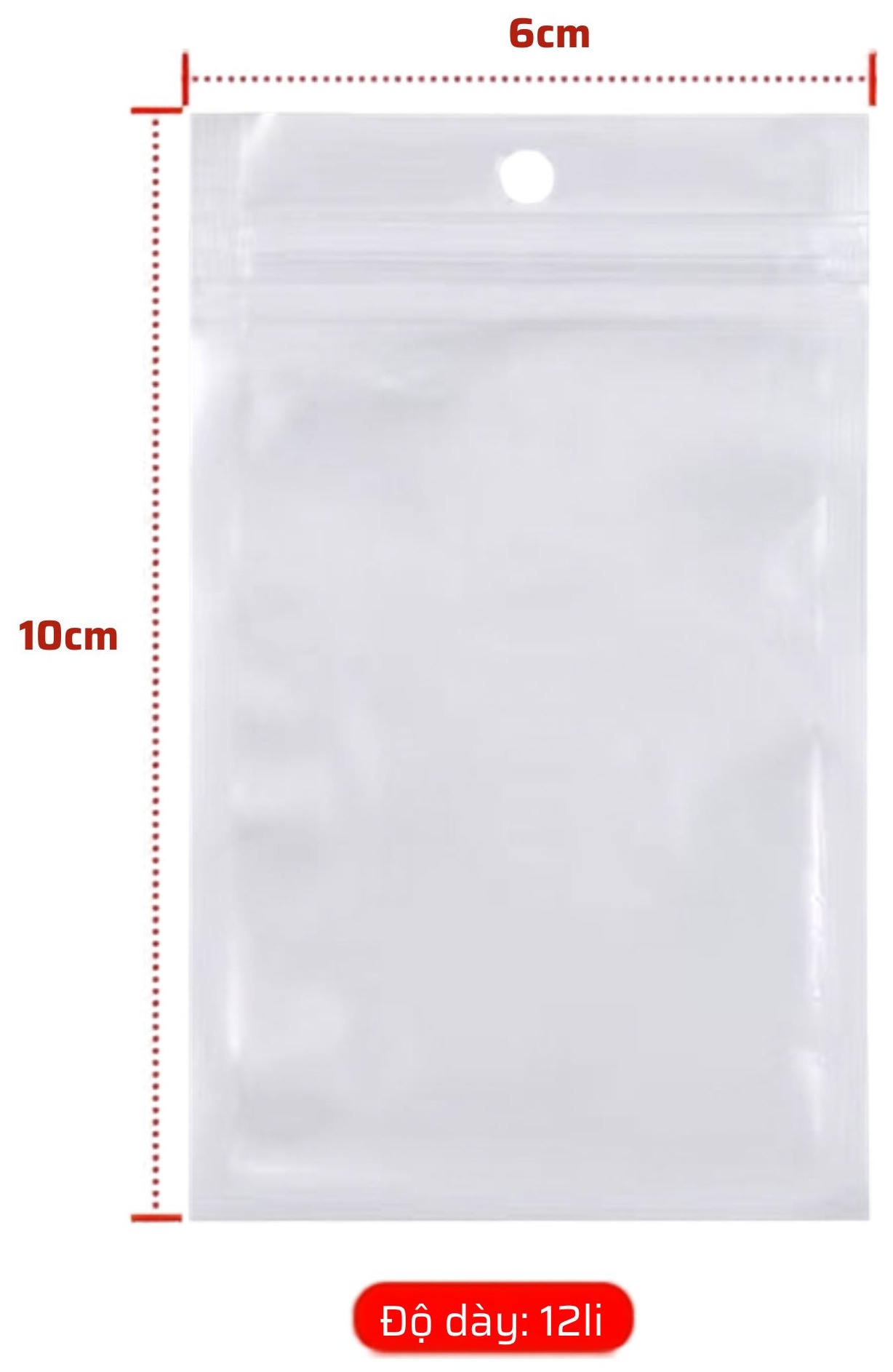 Túi Zip Ngọc Trai 6x10cm